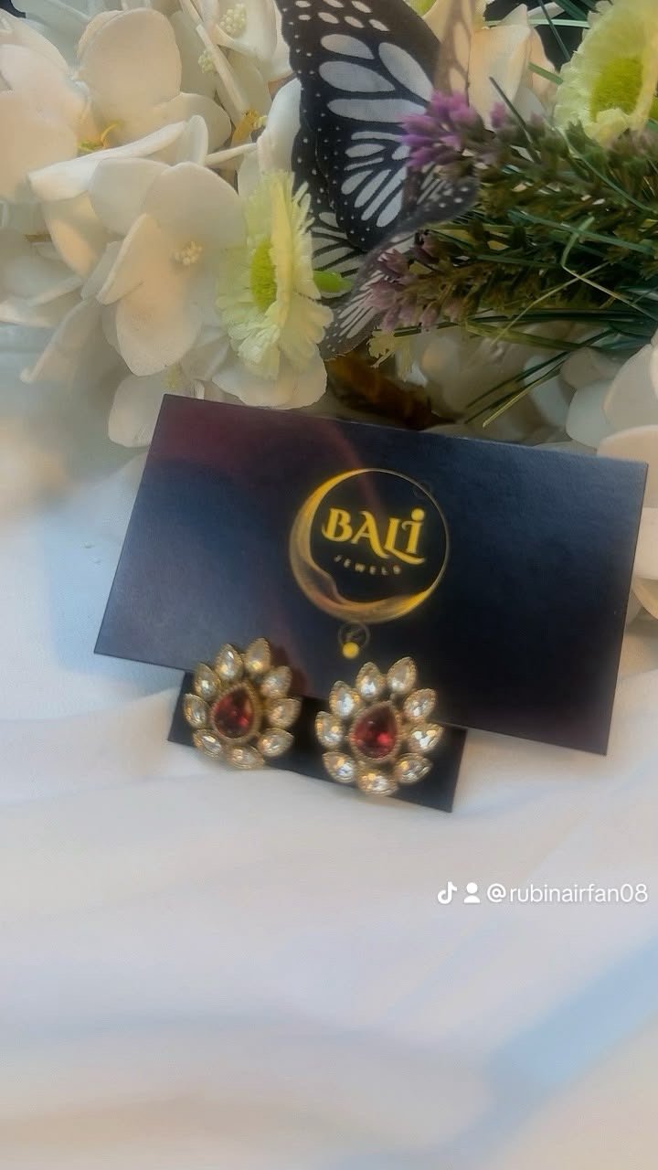Gold Floral Statement Earrings